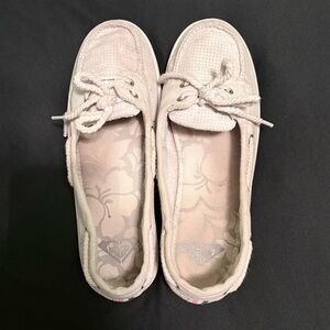 Roxy Cream Canvas Flats US 8